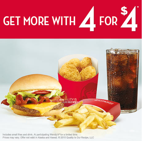 Wendy's New 4 for $4 Meal! - FamilySavings