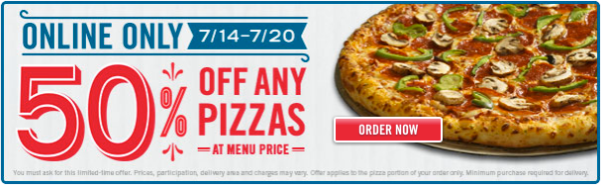 Domino S Pizza 50 Off Any Pizza Familysavings