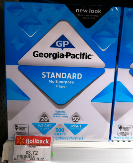 75 Georgia Pacific Copy And Printer Paper Coupon Walmart Deal Familysavings