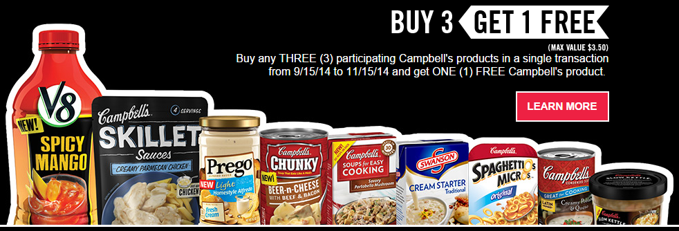 Buy 3 Get 1 Free Campbell s Products Rebate Offer FamilySavings