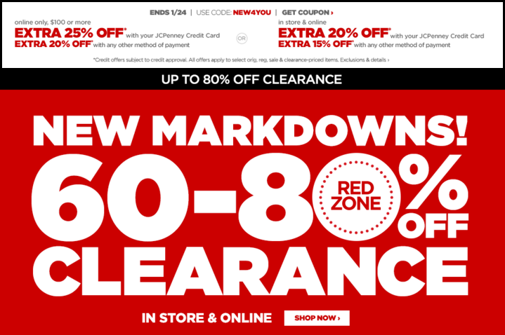 JCPenney's BIG Clearance 60-80% off + Extra 15-25% off - FamilySavings