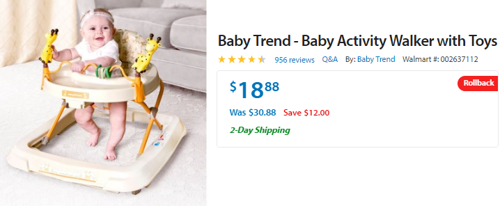 Walmart - Baby Trend Baby Activity Walker just $18.88! - FamilySavings