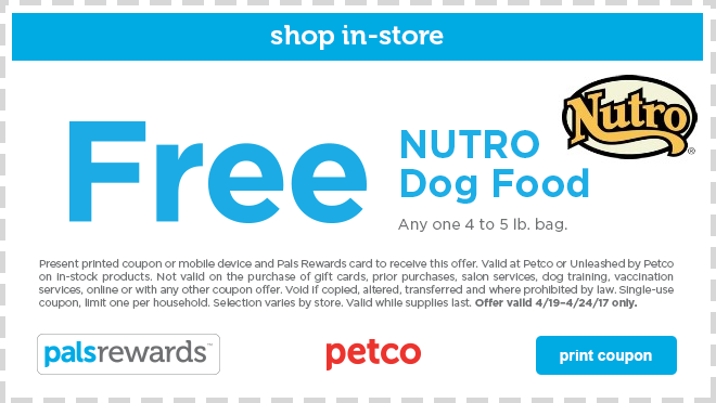 Petco Pal Rewards Members – Free Nutro Dry Dog Food! - FamilySavings