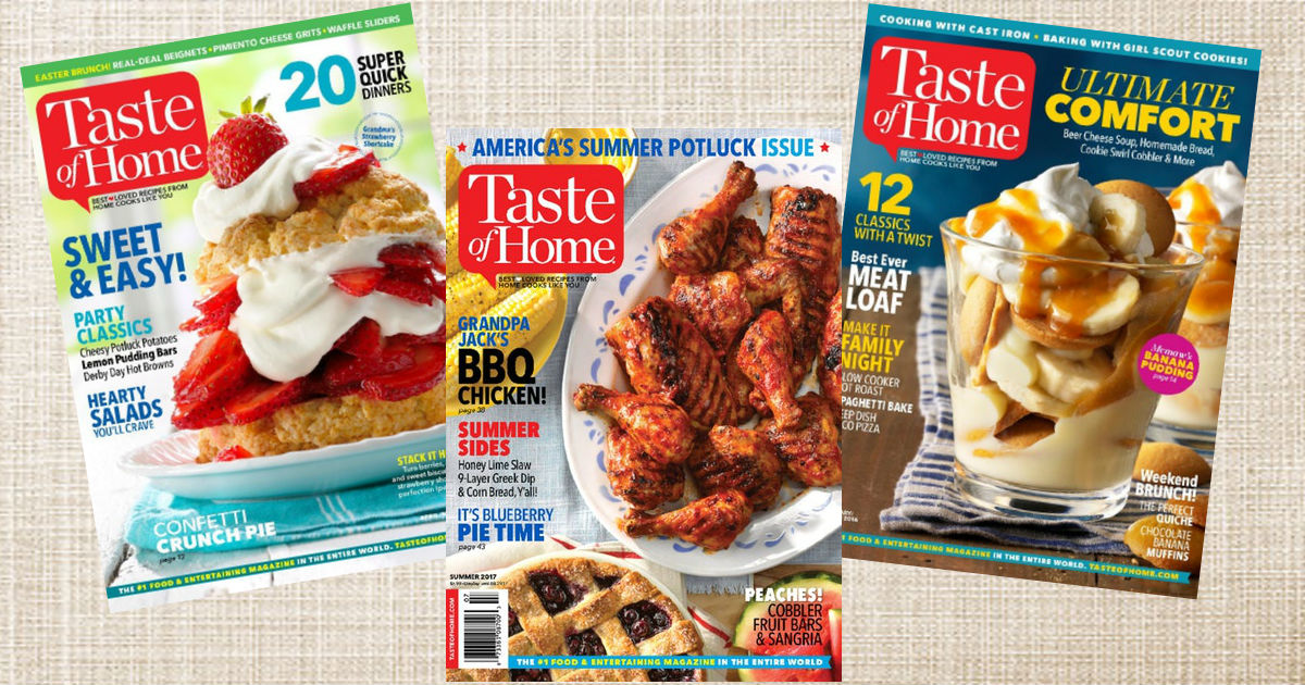 Taste of Home Magazine Subscription just .50!