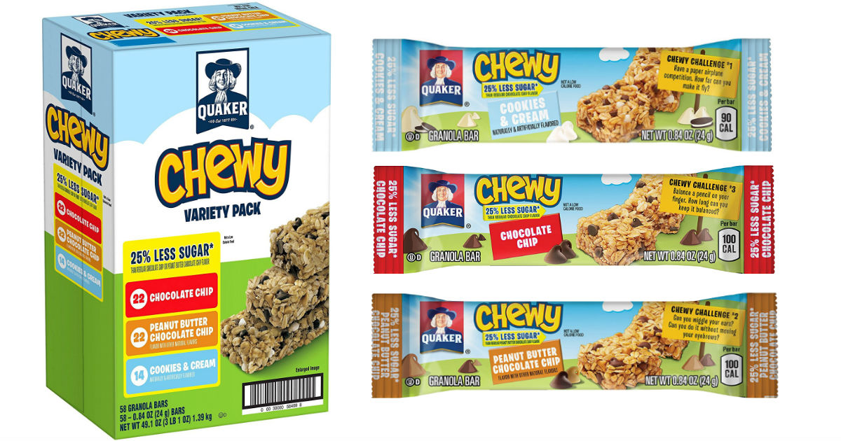 Amazon – Quaker Chewy Granola Bars Variety Pack just .67!