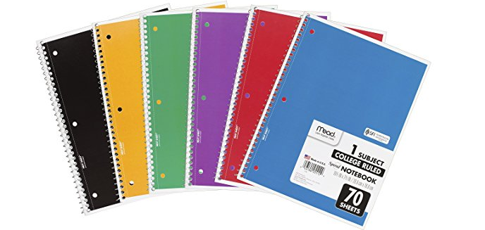 Amazon – 6-pk Mead College Ruled 1 Subject Notebooks just .03!
