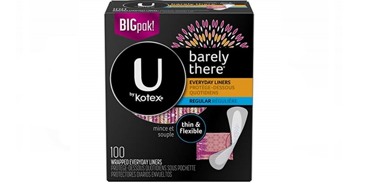 Amazon – 100-Count U by Kotex Barely There Liners just .73!