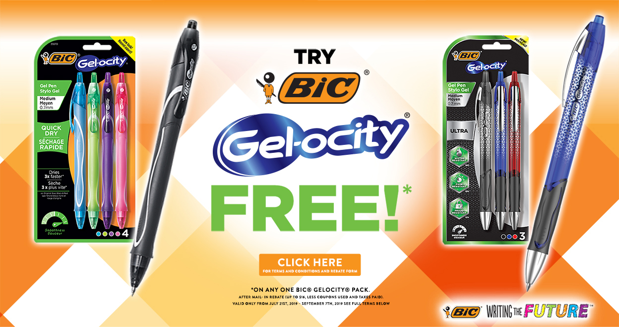 Get BIC Gel ocity Pens For FREE After Mail in Rebate FamilySavings