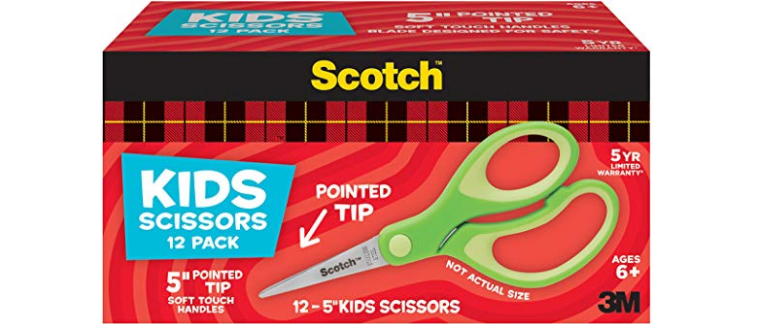 Amazon – 12 Count Teacher Pack Scotch Kid Scissors just .72!