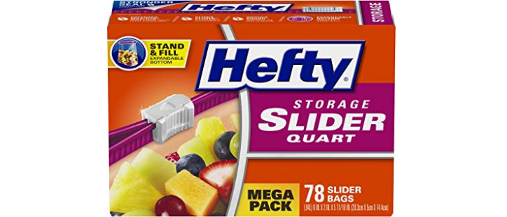 Amazon – Hefty Slider Quart Size Food Storage Bags just .43!
