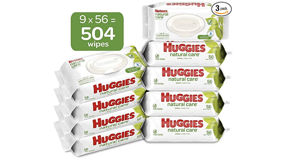 Amazon – 9 Packs of Huggies Natural Care Baby Wipes just .84!