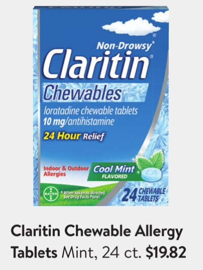 Stack the Savings on Claritin Cool Mint Chewables at Walmart!