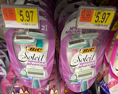 BIC Soleil Sensitive Advanced Razor just .97 at Walmart!