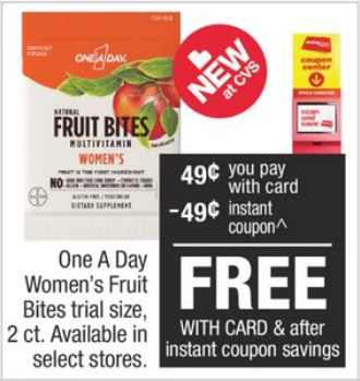 CVS – Free One A Day Women’s Fruit Bites Trial Size