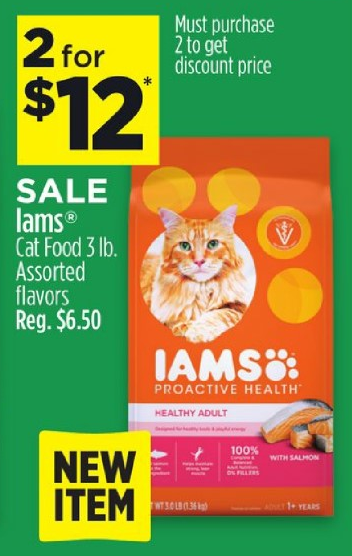 Dollar General – Iams Proactive Health Cat Food just  Per Bag!