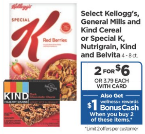 Rite Aid – Kellogg’s Special K Cereal just .25 Each!