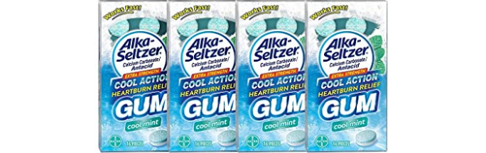 Amazon – Pack of 4 Alka Seltzer Cool Action Gum just .99!