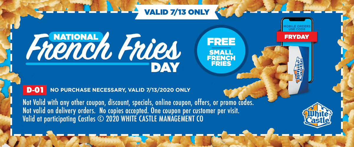 White Castle – Enjoy Free French Fries TODAY!