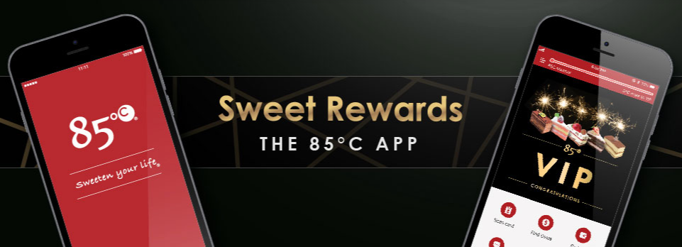 Free Coffee on the 85°C Bakery Cafe Sweet Rewards App!