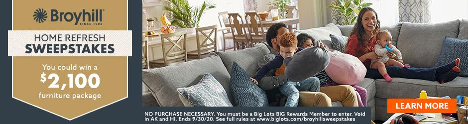 Big Lots & Broyhill Home Refresh Sweepstakes