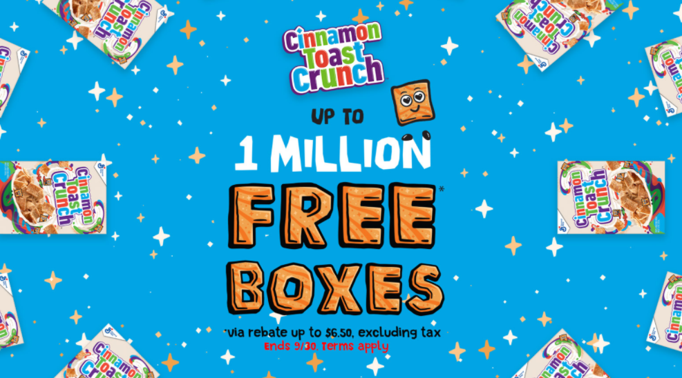 Free Box of Cinnamon Toast Crunch Cereal After Rebate!