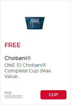 Giant Eagle – Free Chobani Complete Cup