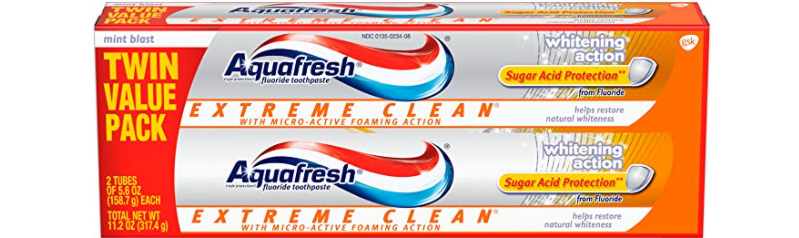 Amazon – Aquafresh Extreme Clean Twin Pack just .83!
