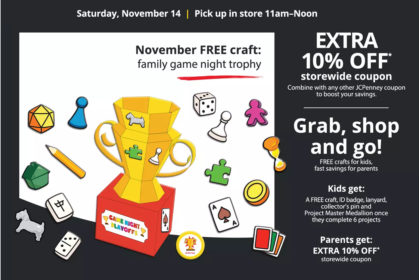 JCPenney Kids Zone – Pick Up a Family Game Night Trophy on 11/14!