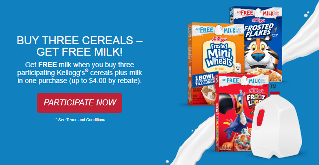 Score Free Milk When You Buy 3 Kellogg’s Cereals!