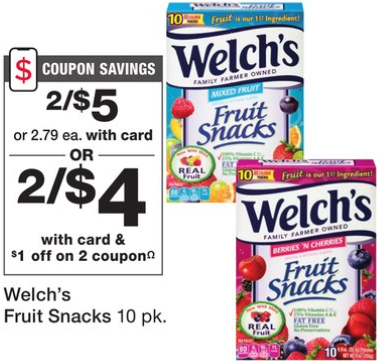 Walgreens – Welch’s Fruit Snacks just  Per Box This Week!
