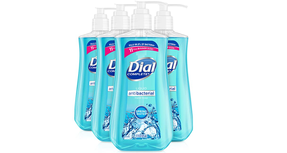 Amazon – Pack of 4 Dial Antibacterial Liquid Hand Soap just .59!
