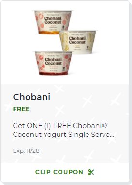 Publix – Free Chobani Coconut Yogurt