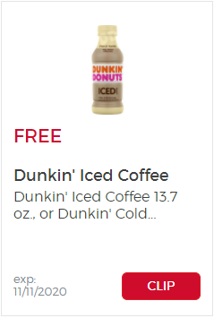 Giant Eagle – Free Dunkin’ Iced Coffee