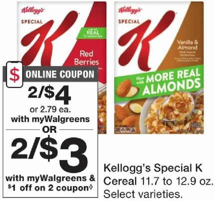 Walgreens – Kellogg’s Special K Cereal just 90¢ Each!