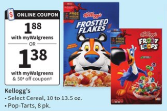 Walgreens – Kellogg’s Cereals just 88¢ after Stack!