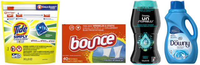 Walgreens – Tide, Downy, or Bounce Laundry Products are 4 for !