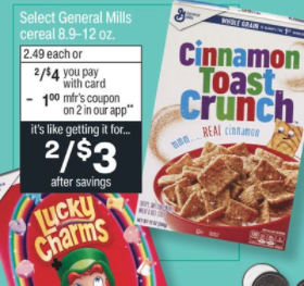 CVS – General Mills Cereals just .50 Per Box This Week!