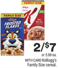 CVS – Kellogg’s Family Size Cereals just  with New Coupon!