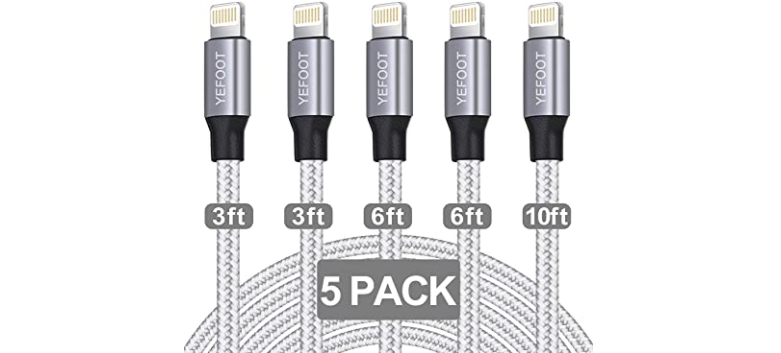 Amazon – 5-Pack YEFOOT iPhone Lightning Cables just .99!