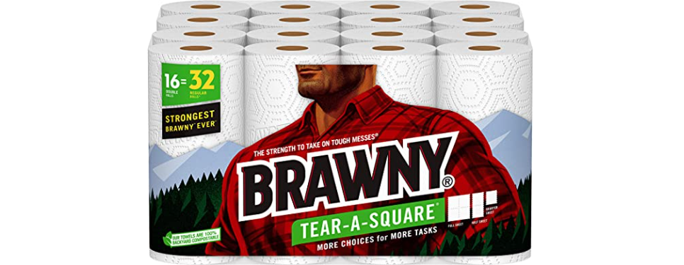 Amazon – 16-count Brawny Double Roll Paper Towels just .38!