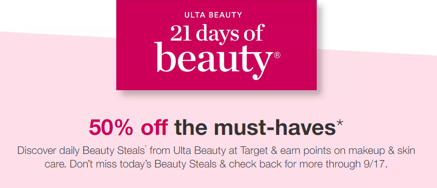 Target’s 21 Days of Beauty – 50% off Daily Beauty Steals from Ulta!