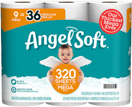 Walgreens – 9 Mega Rolls of Angel Soft Toilet Paper just .49!
