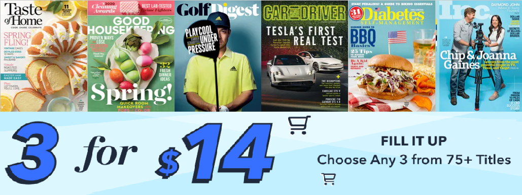 Discount Mags Weekend Stock-Up Sale – 3 for !