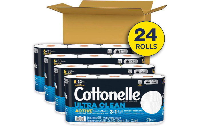 Amazon – Cottonelle Ultra Clean Care Toilet Paper 24-count Family Mega Rolls just .21!